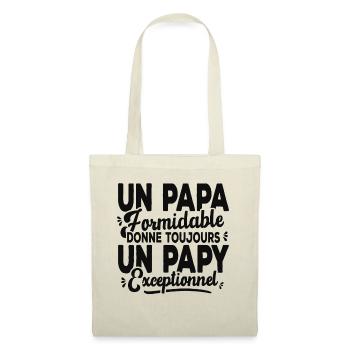 Un Papa Formidable Donne Un Papy Exceptionnel - Sac en tissu - nature - Devant