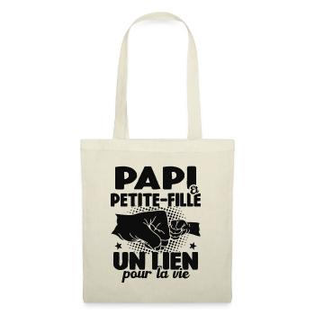 Cadeau Papi Et Petite-fille Un Lien Pour La Vie - Sac en tissu - nature - Devant