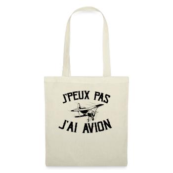 Je Peux Pas J'ai Avion - Sac en tissu - nature - Devant