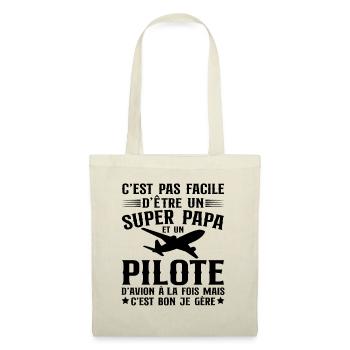 Je Suis Un Super Papa Et Pilote D'avion - Sac en tissu - nature - Devant