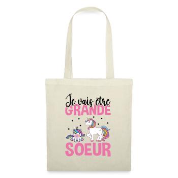 Je Vais Être Grande Soeur - Sac en tissu - nature - Devant
