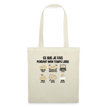 Ce Que Je Fais Durant Mon Temps Libre Cadeau Vélo - Sac en tissu - nature - Devant