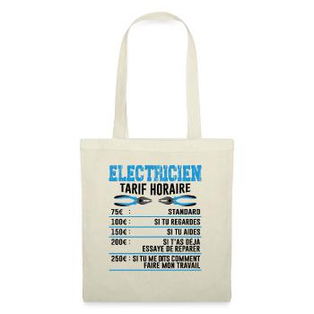 Le Tarif Horaire D'un Électricien - Sac en tissu - nature - Devant