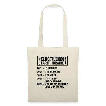 Le Tarif Horaire D'un Électricien - Sac en tissu - nature - Devant