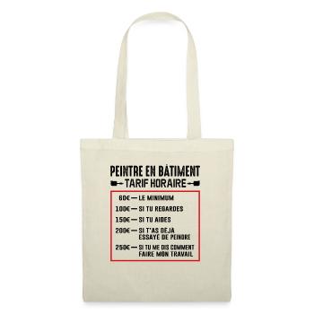 Peintre En Bâtiment Tarif Horaire - Sac en tissu - nature - Devant