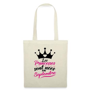 Les Princesses Sont Nées En Septembre - Sac en tissu - nature - Devant