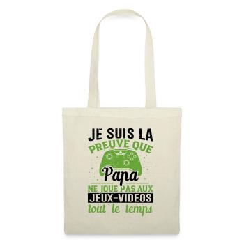 Gamer Papa Fête Des Pères Console Idée Cadeau Geek - Sac en tissu - nature - Devant