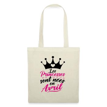 Les Princesses Sont Nées En Avril - Sac en tissu - nature - Devant