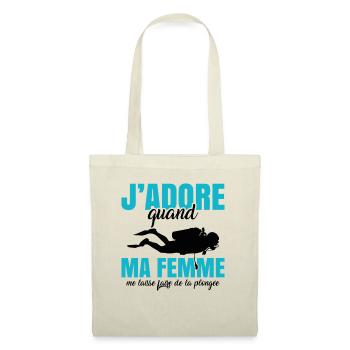 Sport Plongée Idée Cadeau Mer Vacances Hobby Apnée - Sac en tissu - nature - Devant