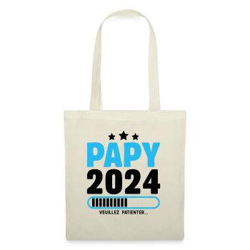 Papy 2024 Idée Cadeau Fête Des Pères Cool Annonce - Sac en tissu - nature - Devant