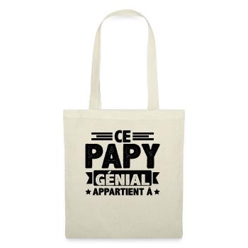 Ce papy génial appartient à [NOM] - Sac en tissu - nature - Devant
