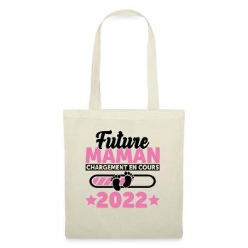 Future Maman 2022 Enceinte Idée Cadeau Amour Coeur - Sac en tissu - nature - Devant