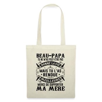 Papa Fête Des Pères Cadeau Beau Papa Famille Père - Sac en tissu - nature - Devant