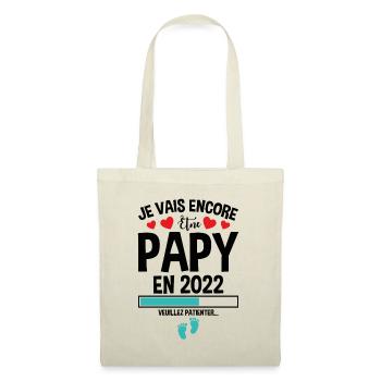 Je Vais Encore Être Papy En 2022 Cadeau Enceinte - Sac en tissu - nature - Devant
