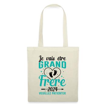 Je Vais Être Grand Frère 2024 - Sac en tissu - nature - Devant