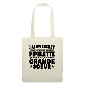 J'ai Un Secret Je Vais Être Grande Soeur - Sac en tissu - nature - Devant