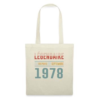 Légendaire Depuis Septembre 1978 Anniversaire - Sac en tissu - nature - Devant