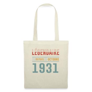 Légendaire Depuis Octobre 1931 Anniversaire - Sac en tissu - nature - Devant