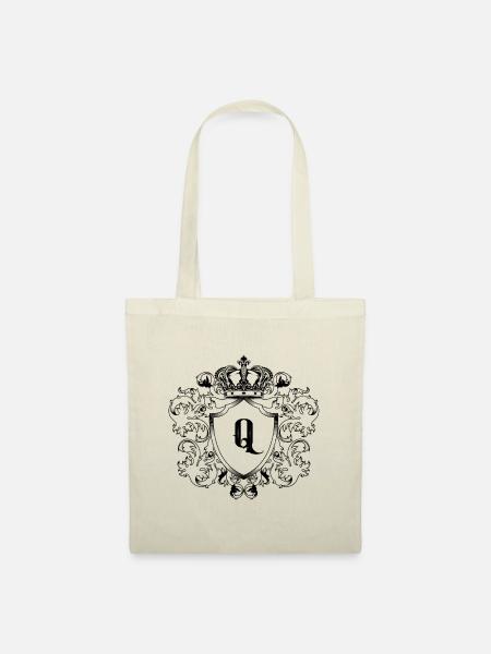 Q Buchstabe Wappen - Stoffbeutel - Natur