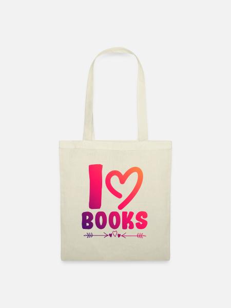 Ich liebe Bücher - Stoffbeutel - Natur