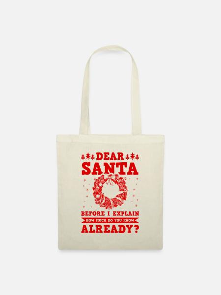 Dear Santa - Stoffbeutel - Natur