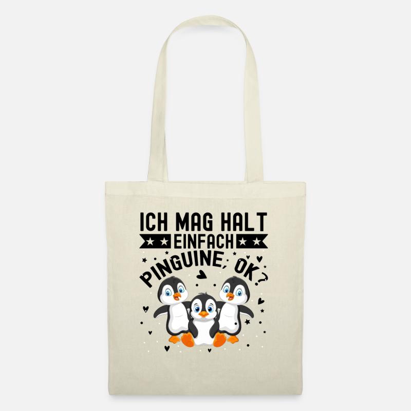 Ich Mag Halt Einfach Pinguine - Stoffbeutel - Natur