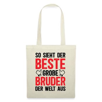 So Sieht Der Beste Große Bruder Der Welt Aus - Stoffbeutel - Natur - Vorne