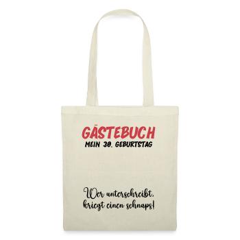 30th Birthday Fun Party Guest Book Funny Gift - Stoffbeutel - Natur - Vorne