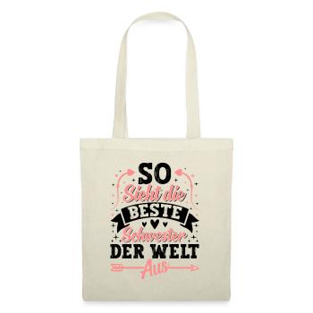 So Sieht Die Beste Schwester Der Welt Aus - Stoffbeutel - Natur - Vorne