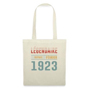 Légendaire Depuis Février 1923 Anniversaire - Sac en tissu - nature - Devant