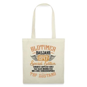 Oldtimer Baujahr 1947 Geboren Jahrgang Geburtstag - Stoffbeutel - Natur - Vorne