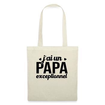 T-shirt Fête des Pères - Un Papa Exceptionnel - Sac en tissu - nature - Devant