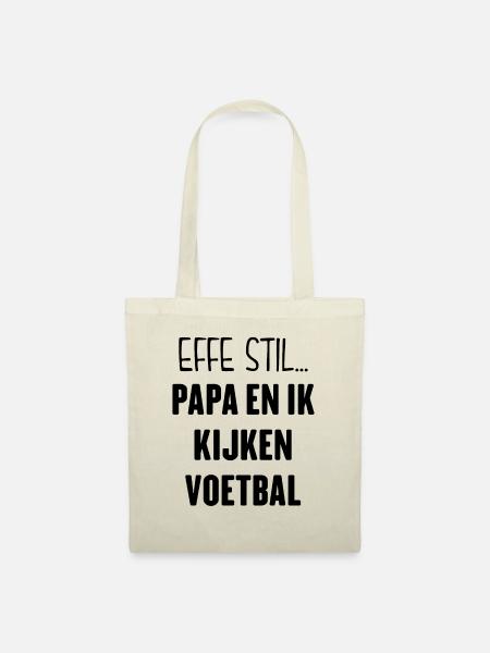 Voetbal Kijken Met Papa - Stoffbeutel - Natur