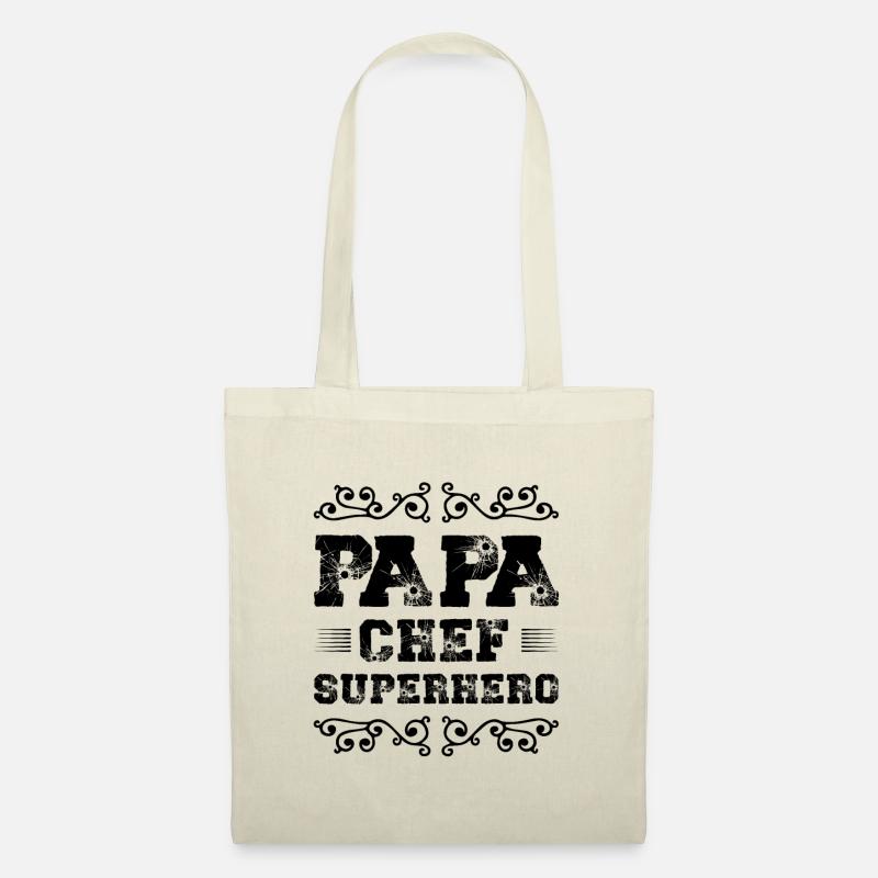 Papa Chef Superheld Dad - Stoffbeutel - Natur