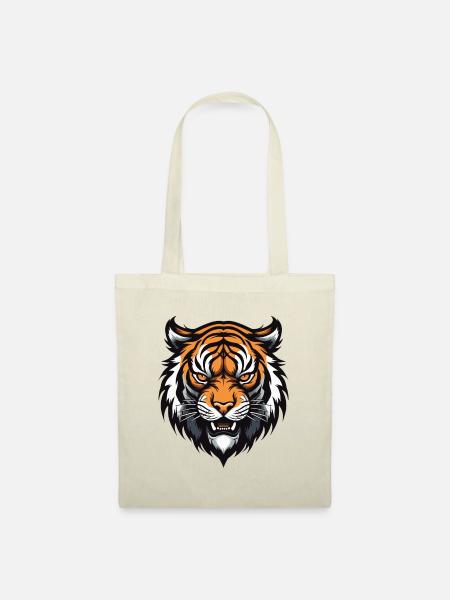 Tiger Kopf - Stoffbeutel - Natur