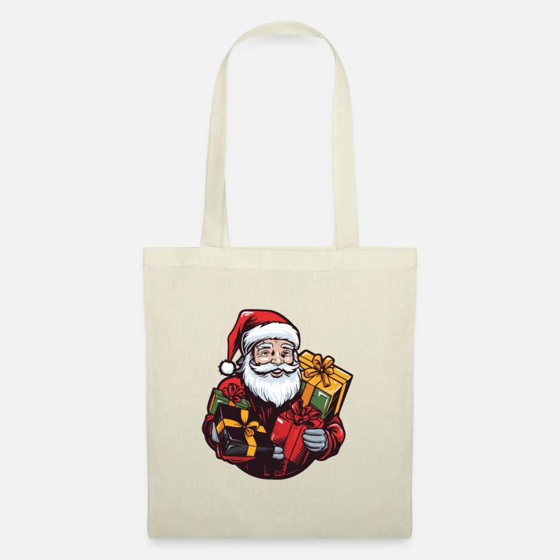 Weihnachtsmann Geschenke - Stoffbeutel - Natur