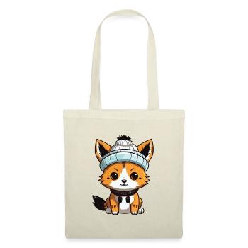 Fuchs Tier Baby Comic Winter - Stoffbeutel - Natur - Vorne