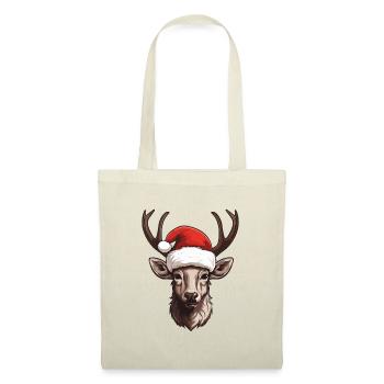 Deer Head Christmas Portrait - Tote Bag - nature - Front