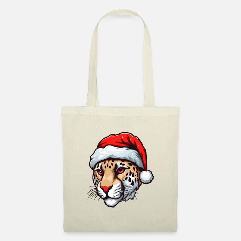 Gepard Kopf Weihnachten Portät - Stoffbeutel - Natur