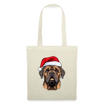 Mastiff Dog Head Christmas Portrait - Tote Bag - nature - Front
