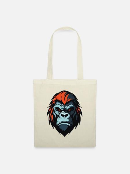 Gorilla Kopf - Stoffbeutel - Natur