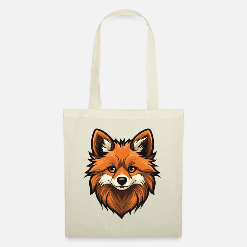 Pomeranian Hund Kopf - Stoffbeutel - Natur