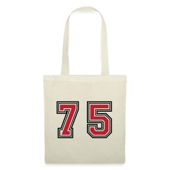 75 Zahl Symbol - Stoffbeutel - Natur - Vorne
