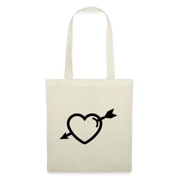 Flèche du symbole du cœur - Sac en tissu - nature - Devant