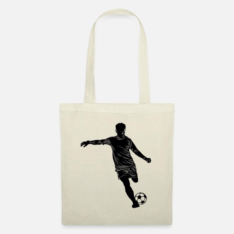 Fußball Silhouette - Stoffbeutel - Natur