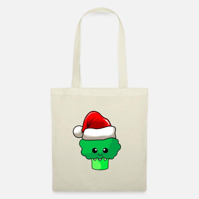 Broccoli Weihnachten Comic Xmas - Stoffbeutel - Natur