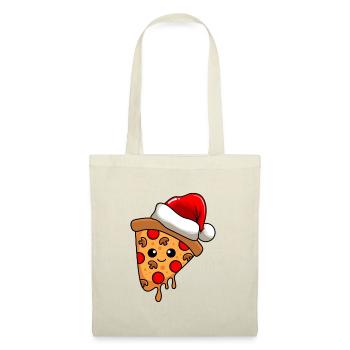 Pizza Weihnachten Comic Xmas - Stoffbeutel - Natur - Vorne