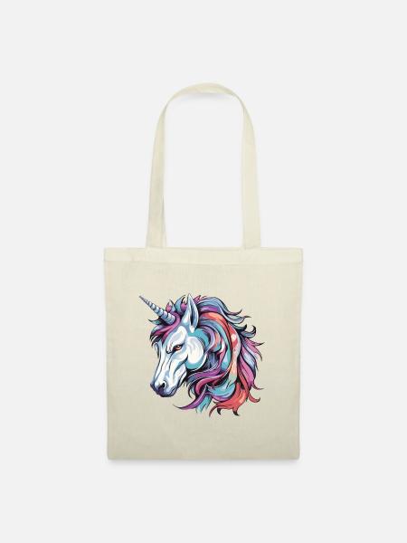 Einhorn Portrait - Stoffbeutel - Natur