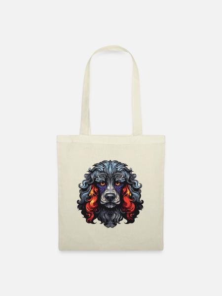Pudel Hund Portrait - Stoffbeutel - Natur
