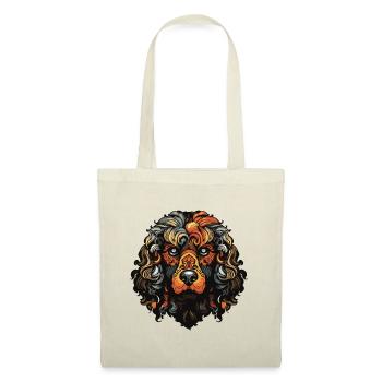 Portrait de chien caniche - Sac en tissu - nature - Devant